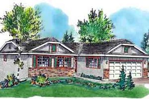 Ranch Exterior - Front Elevation Plan #18-168