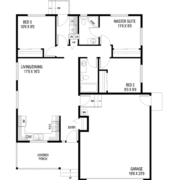 House Plan Design - Traditional Floor Plan - Main Floor Plan #60-609