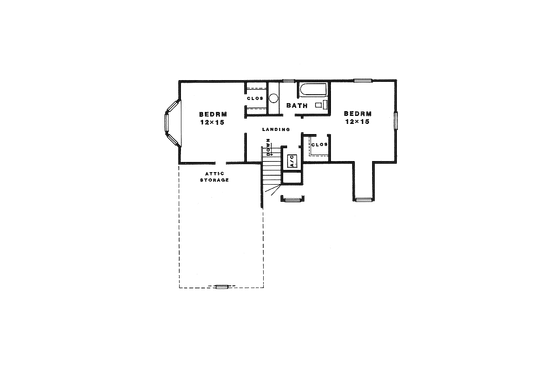 Floor Plan - Upper Floor for Country House Plan #14-212 - 3 bed, 2.5 bath