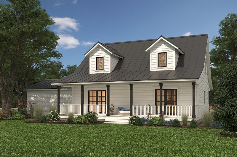 Architectural House Design - Exterior - Rear Elevation for Farmhouse House Plan #497-69 - 3 bed, 3.5 bath