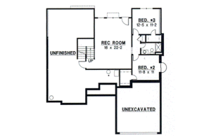 Floor Plan - Lower Floor for Traditional House Plan #67-316 - 4 bed, 3 bath