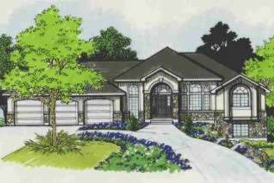 Exterior - Front Elevation for European House Plan #308-141 - 4 bed, 2.5 bath