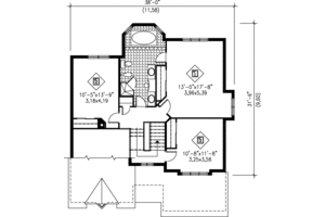 Floor Plan - Upper Floor for Traditional House Plan #25-2203 - 3 bed, 1.5 bath