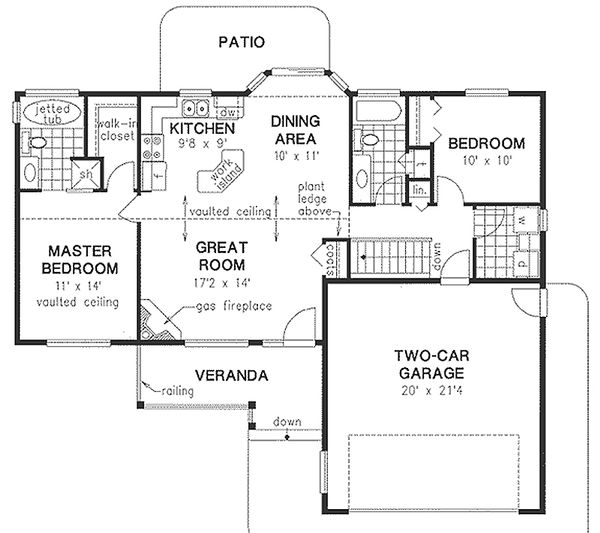 Architectural House Design - Ranch Floor Plan - Main Floor Plan #18-1055