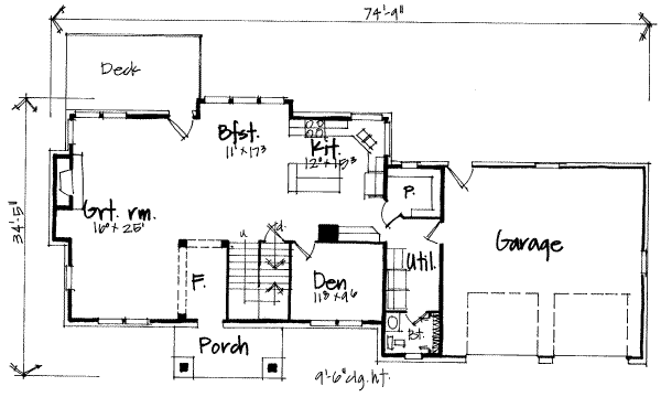 Southern Floor Plan - Main Floor Plan #308-212