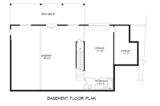 Floor Plan - Lower Floor for Country House Plan #932-63 - 2 bed, 2 bath