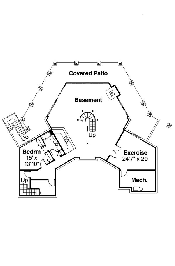 House Blueprint - European Floor Plan - Lower Floor Plan #124-938