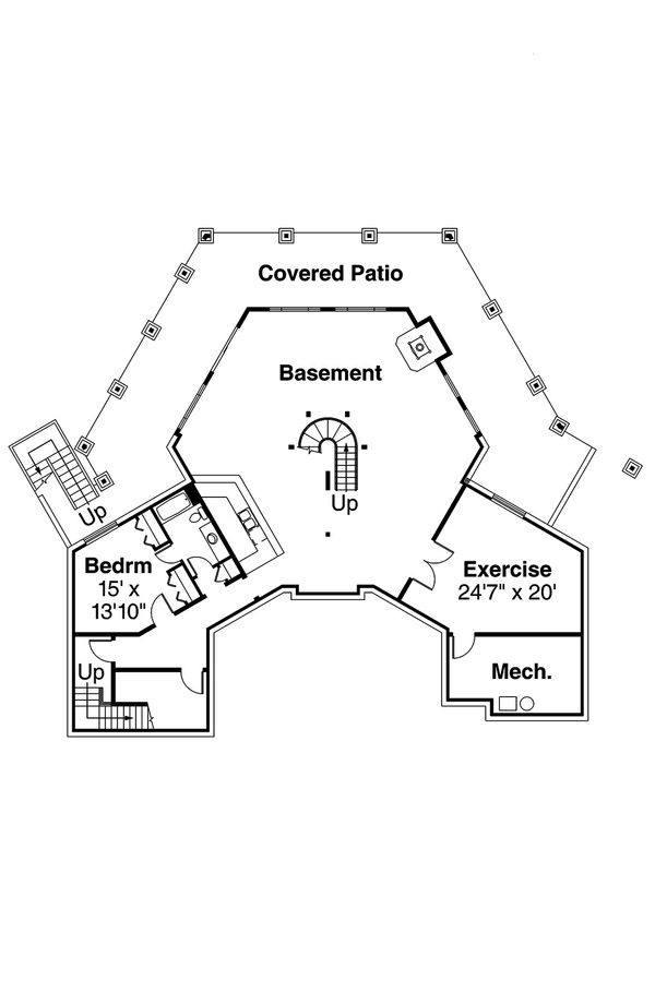 European Floor Plan - Lower Floor Plan #124-938