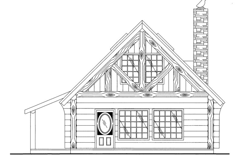 Home Plan - Exterior - Front Elevation 3 for Log House Plan #117-600 - 1 bed, 1 bath
