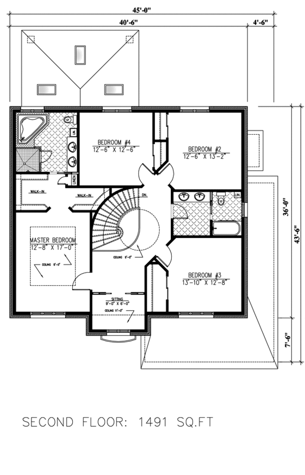 European Floor Plan - Upper Floor Plan #138-387