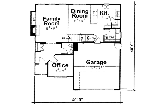 Floor Plan - Main Floor for European House Plan #20-2140 - 4 bed, 2.5 bath