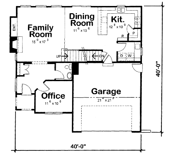 European Floor Plan - Main Floor Plan #20-2140
