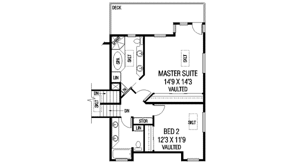 Traditional Floor Plan - Upper Floor Plan #60-211