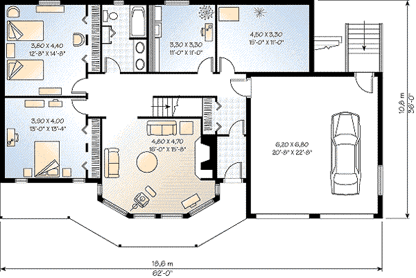 Architectural House Design - Contemporary Floor Plan - Lower Floor Plan #23-2066