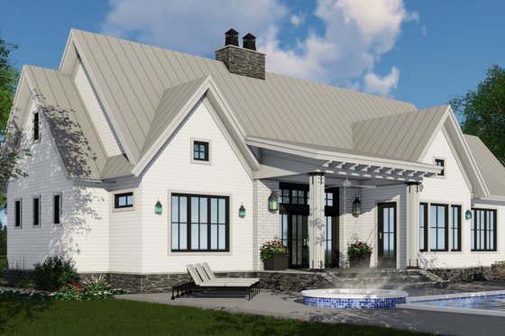Exterior - Other Elevation 1 for Farmhouse House Plan #51-1135 - 4 bed, 3 bath