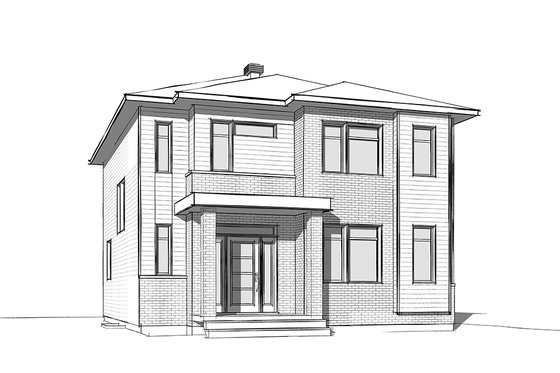 Exterior - Front Elevation 6 for Contemporary House Plan #23-2307 - 3 bed, 2 bath