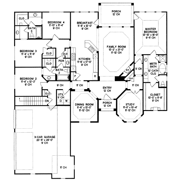 European Floor Plan - Main Floor Plan #20-981