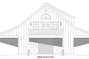 Exterior - Rear Elevation for Barndominium House Plan #932-696 - 2 bed, 3 bath