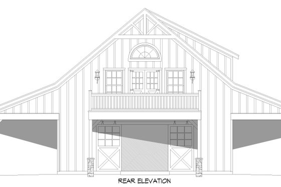 Exterior - Rear Elevation for Barndominium House Plan #932-696 - 2 bed, 3 bath
