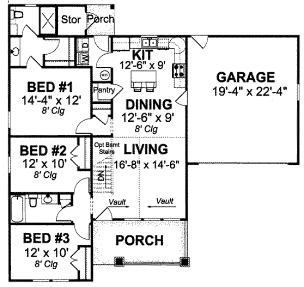 Traditional Floor Plan - Main Floor Plan #20-1890