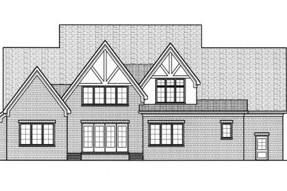 Exterior - Rear Elevation for Tudor House Plan #413-811 - 4 bed, 4 bath