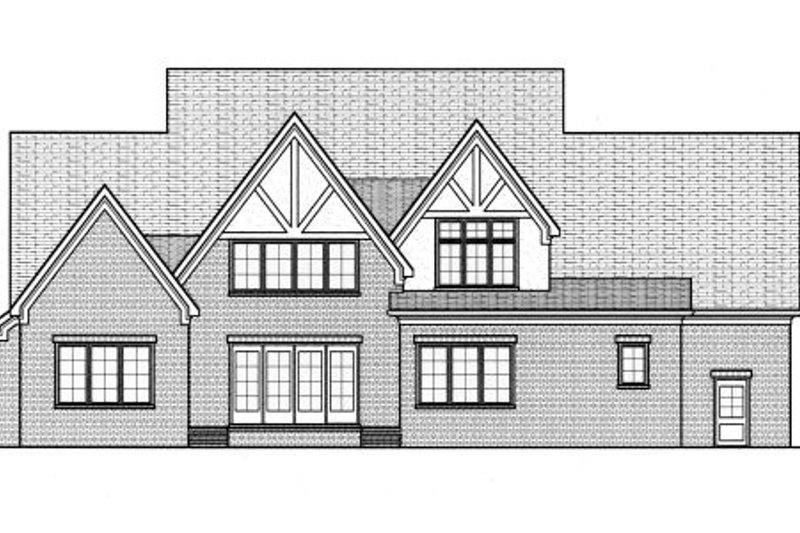 Architectural House Design - Exterior - Rear Elevation for Tudor House Plan #413-811 - 4 bed, 4 bath