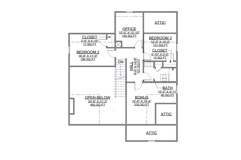Home Plan - Floor Plan - Upper Floor for Craftsman House Plan #1116-4 - 3 bed, 2.5 bath