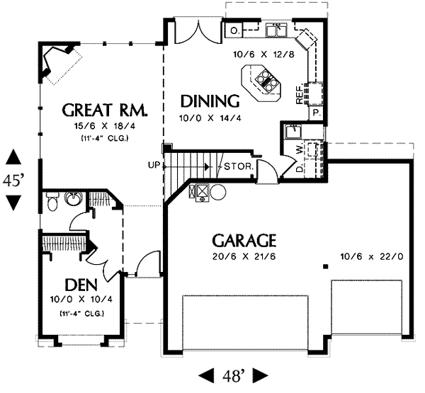 Dream House Plan - Traditional Floor Plan - Main Floor Plan #48-202