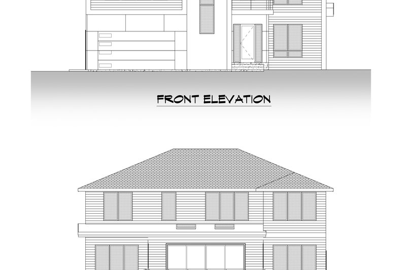 House Plan Design - Exterior - Front Elevation 3 for Contemporary House Plan #1066-173 - 5 bed, 4.5 bath
