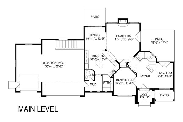 Dream House Plan - Traditional Floor Plan - Main Floor Plan #920-82
