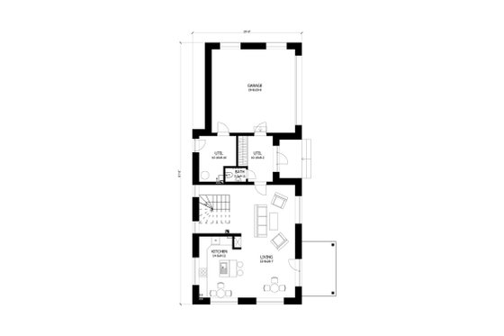 Floor Plan - Main Floor for European House Plan #538-16 - 3 bed, 2 bath
