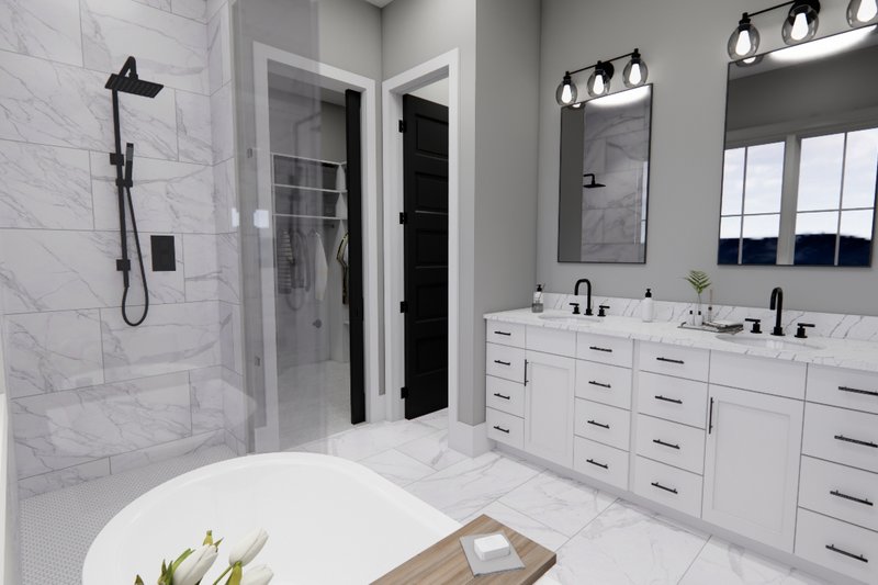 Architectural House Design - Interior - Master Bathroom 1 for Farmhouse House Plan #51-1263 - 3 bed, 3.5 bath