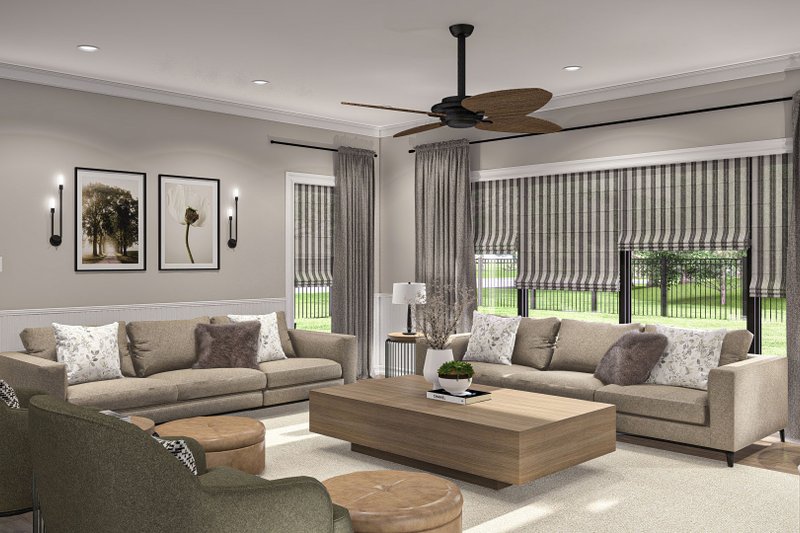 House Blueprint - Interior - Family Room for Modern House Plan #455-504 - 4 bed, 4 bath