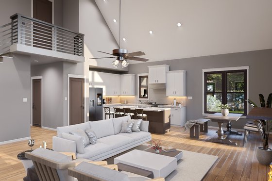 Interior - Family Room 1 for Country House Plan #932-54 - 2 bed, 2 bath