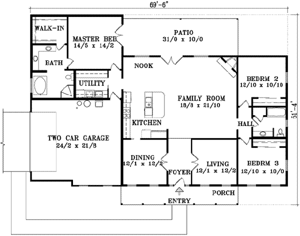 Traditional Floor Plan - Main Floor Plan #1-1437
