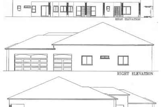 Exterior - Rear Elevation for Mediterranean House Plan #1-752 - 3 bed, 3.5 bath