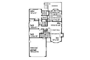 Floor Plan - Main Floor for Traditional House Plan #47-312 - 3 bed, 2 bath