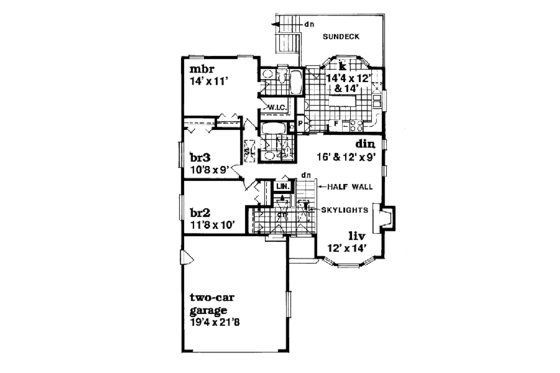 Floor Plan - Main Floor for Traditional House Plan #47-312 - 3 bed, 2 bath