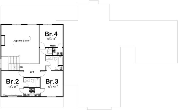 Architectural House Design - Modern Floor Plan - Upper Floor Plan #455-653