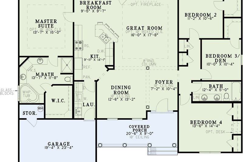 Home Plan - Exterior - Front Elevation 5 for Ranch House Plan #17-1112 - 4 bed, 2 bath