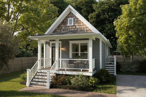 Exterior - Front Elevation for Cottage House Plan #79-103 - 2 bed, 1 bath