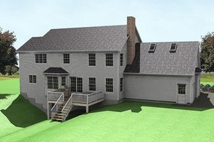 Exterior - Rear Elevation for Farmhouse House Plan #75-147 - 3 bed, 2.5 bath