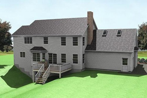 Exterior - Rear Elevation for Farmhouse House Plan #75-147 - 3 bed, 2.5 bath