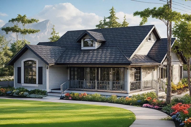 House Blueprint - Country Exterior - Front Elevation Plan #124-164