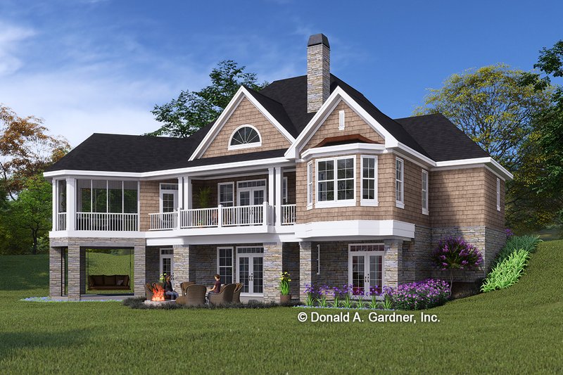 House Plan Design - Exterior - Rear Elevation for Country House Plan #929-993 - 3 bed, 3.5 bath