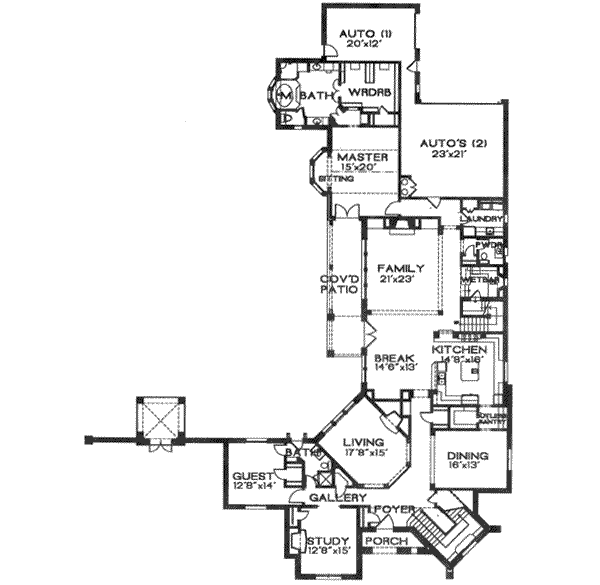 European Floor Plan - Main Floor Plan #141-169
