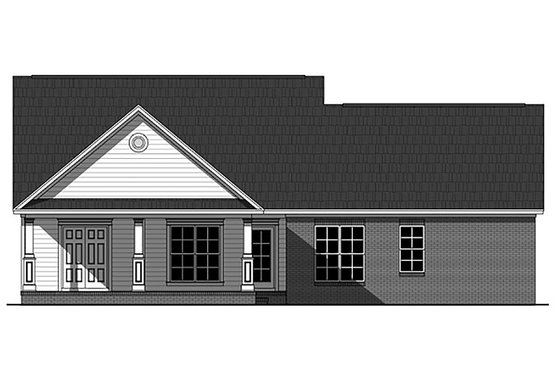 Exterior - Rear Elevation for Country House Plan #21-319 - 3 bed, 2 bath