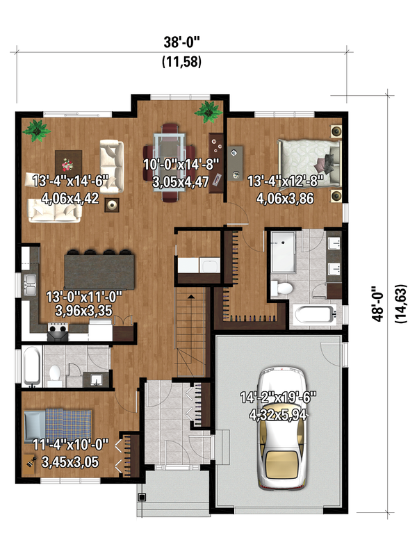 Dream House Plan - Farmhouse Floor Plan - Main Floor Plan #25-4949