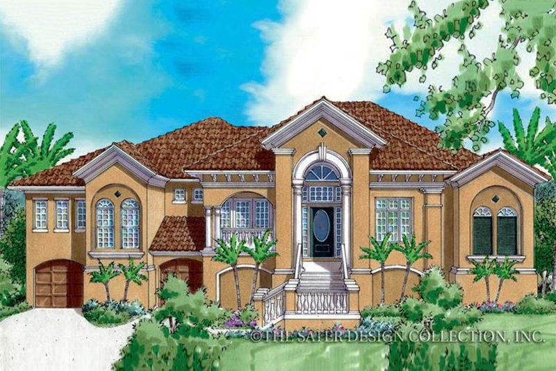 Dream House Plan - Mediterranean Exterior - Front Elevation Plan #930-172