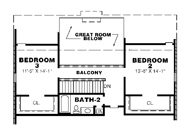 Southern Floor Plan - Upper Floor Plan #34-170